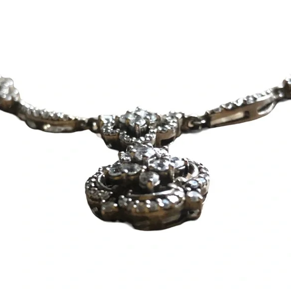 Luxury 925 Sterling Silver Diamond & Sapphire Clover Necklace paid $3,500 - Picture 4 of 15